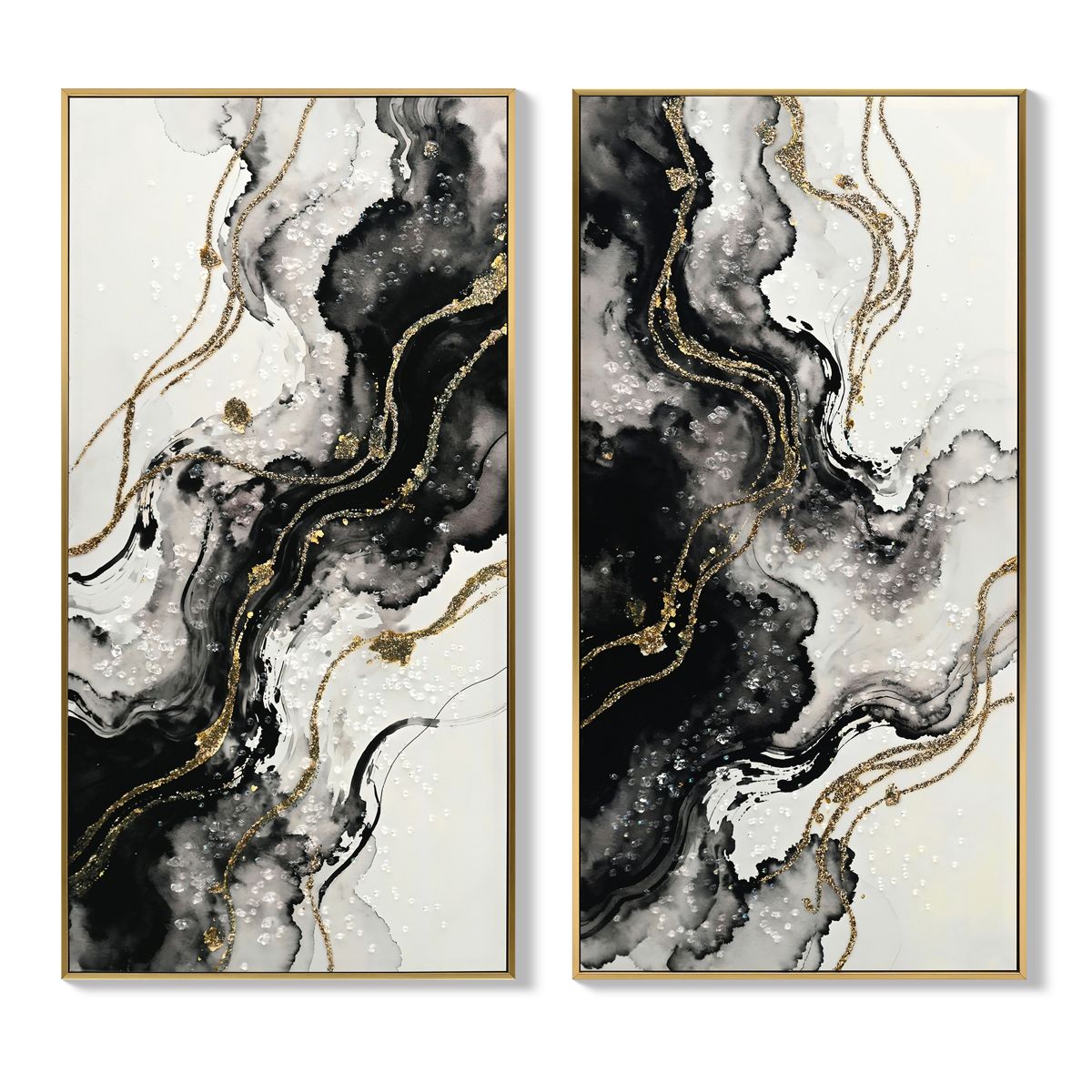 Set of 2 Framed Abstract Canvas Wall Art — view 3