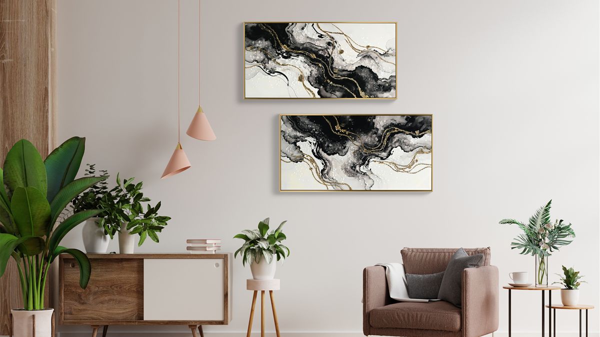 Set of 2 Framed Abstract Canvas Wall Art — view 4