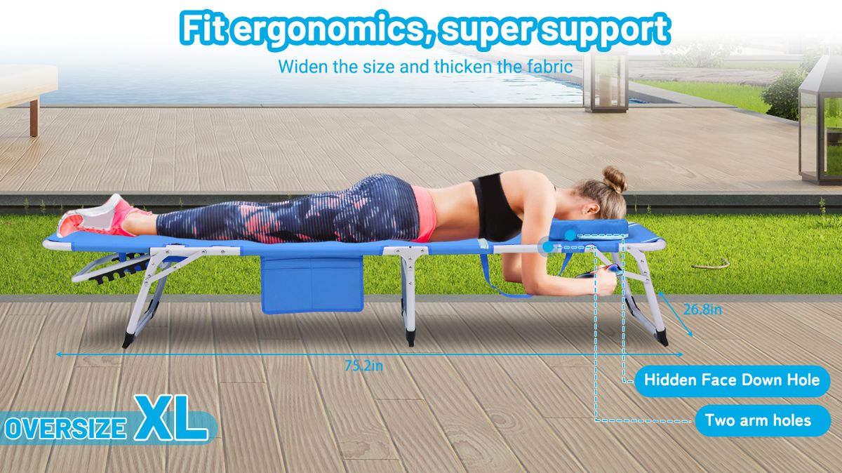 Folding Tanning Chaise with Face Opening — view 3