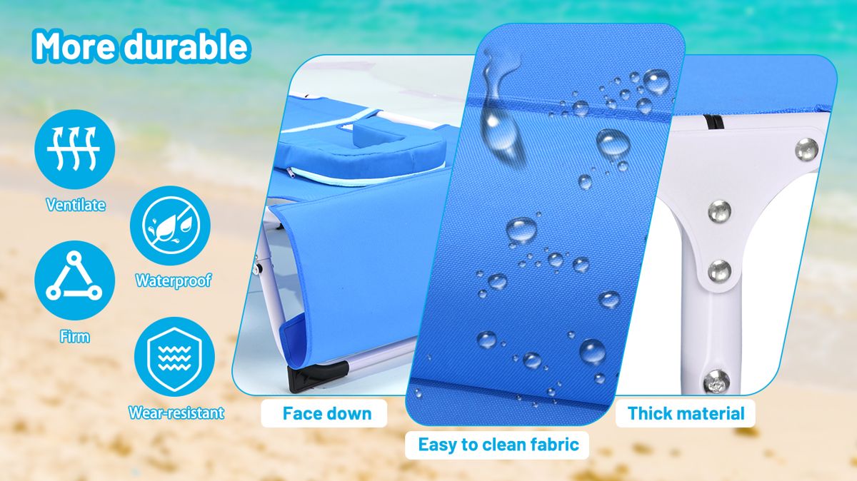 Folding Tanning Chaise with Face Opening — view 4
