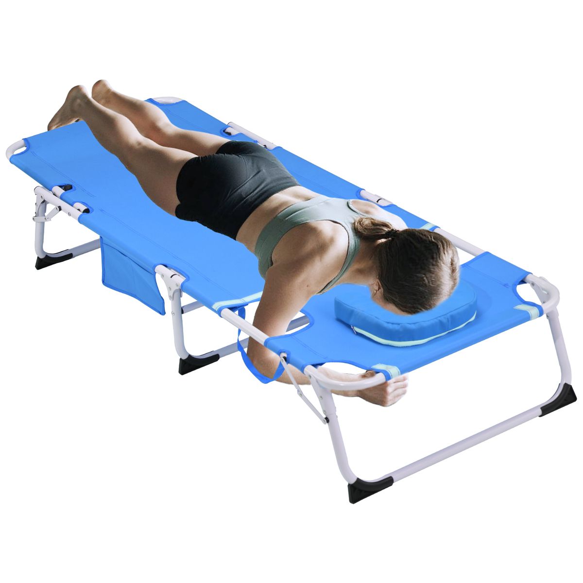 Folding Tanning Chaise with Face Opening