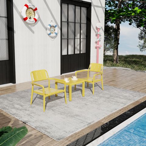 Polypropylene Chairs and Coffee Table Set