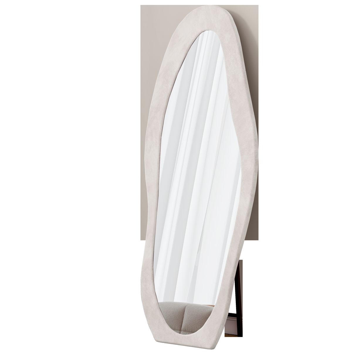 63-Inch Wavy Flannel-Wrapped Full-Length Mirror — view 2