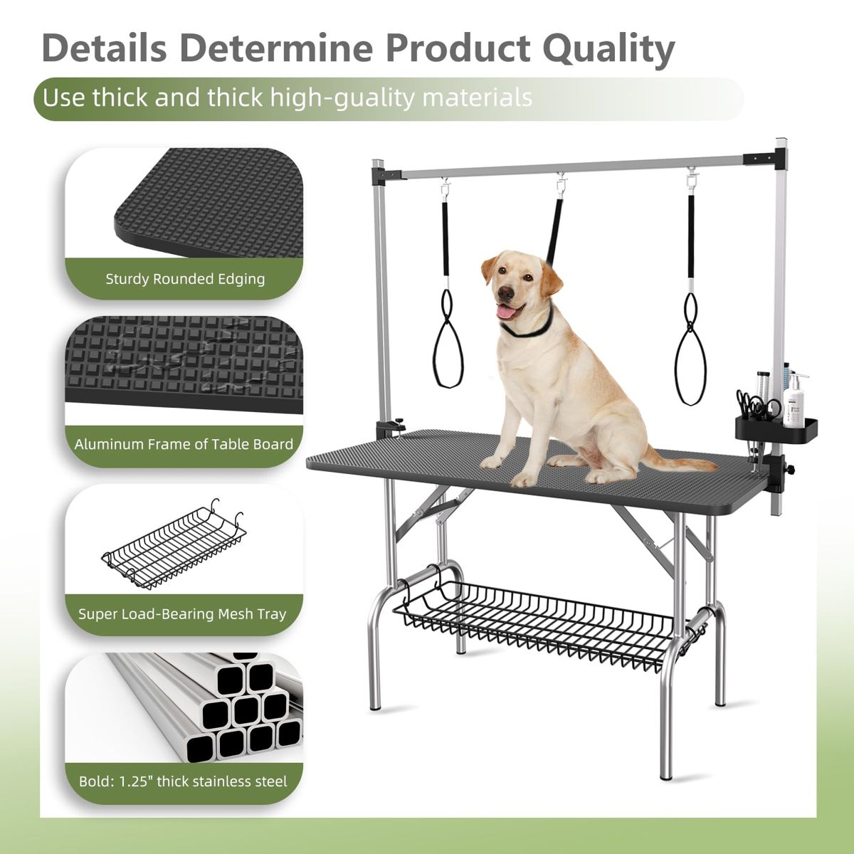 47-Inch Foldable Grooming Table with H-Frame — view 3
