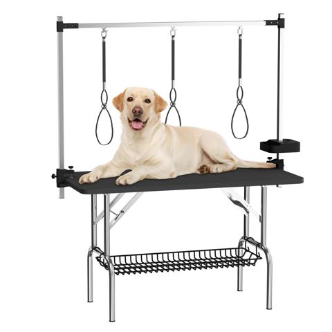 47-Inch Foldable Grooming Table with H-Frame