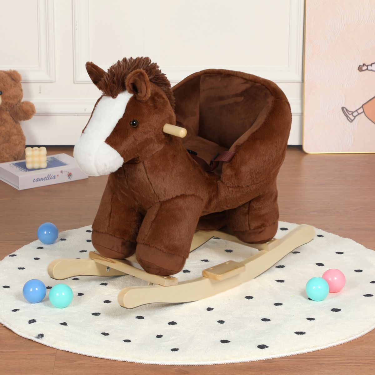 Plush Horse Rocker with Sounds and Puppet