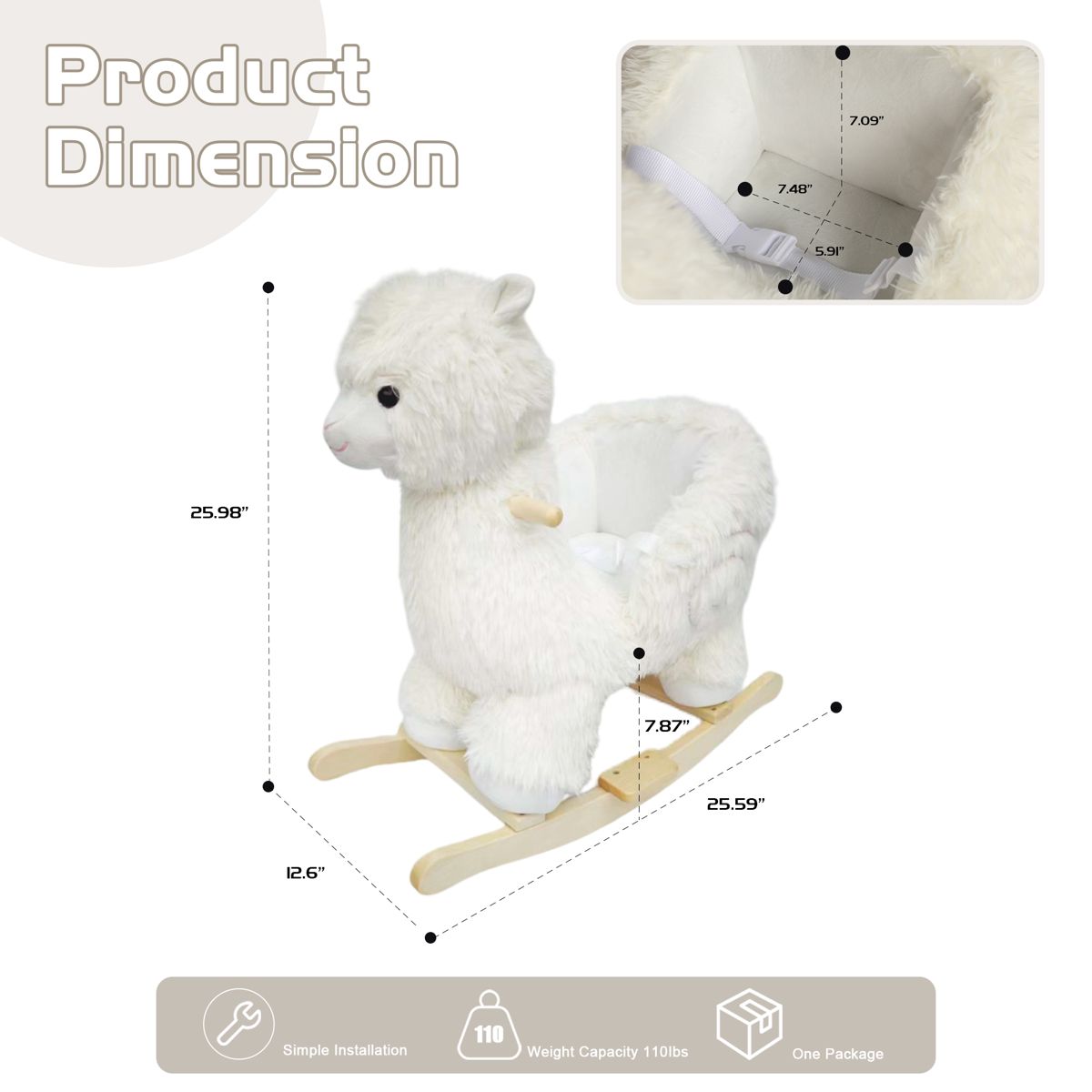 Plush Alpaca Rocker with Song and Puppet — view 2