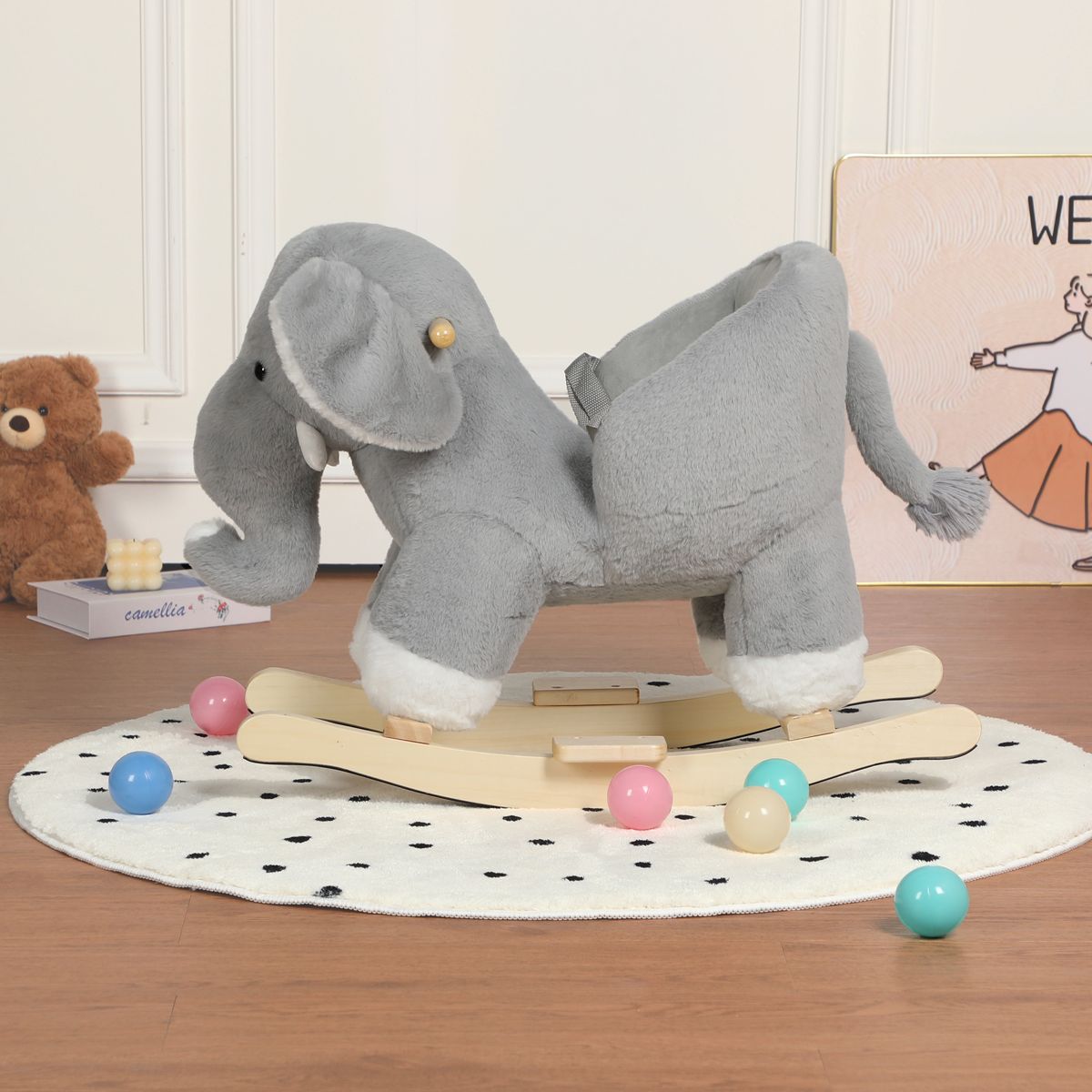 Plush Elephant Rocker with Sounds and Puppet — view 4