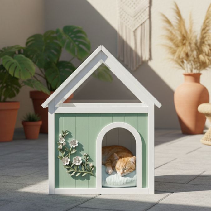 Cedar Indoor Cat House with Clear Acrylic Roof — view 4
