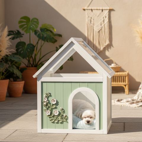 Cedar Indoor Cat House with Clear Acrylic Roof