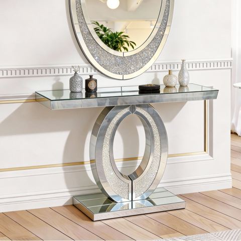 Olive-Shape Crushed Diamond Console Table