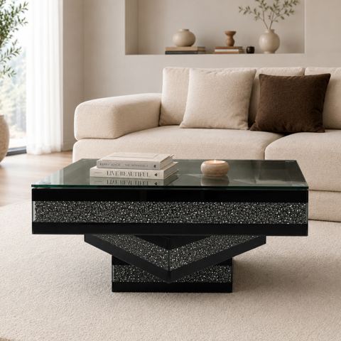 Square Crushed Diamond Coffee Table