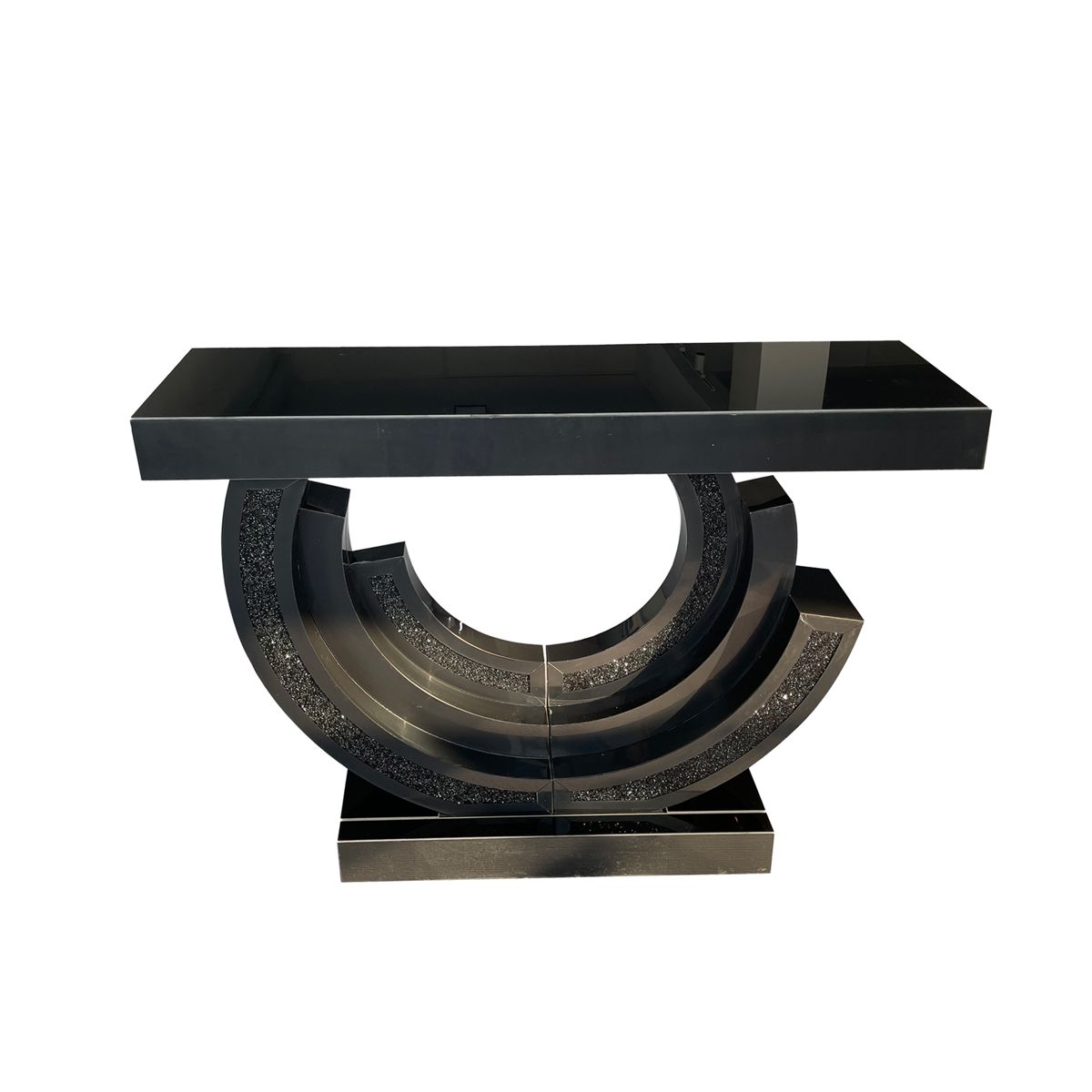 Console Table with Half-Moon Mirrored Base — view 4