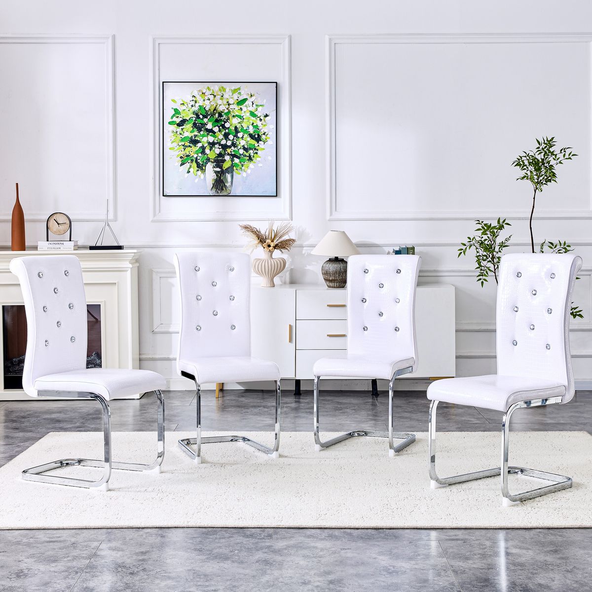 Faux Crocodile Dining Chairs, Set of 4 — view 2
