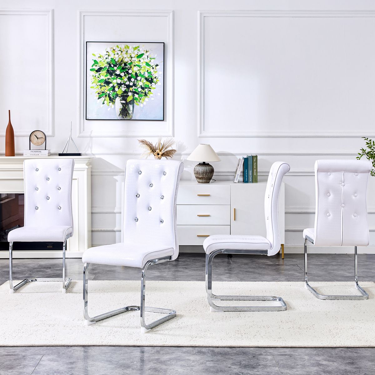 Faux Crocodile Dining Chairs, Set of 4 — view 3