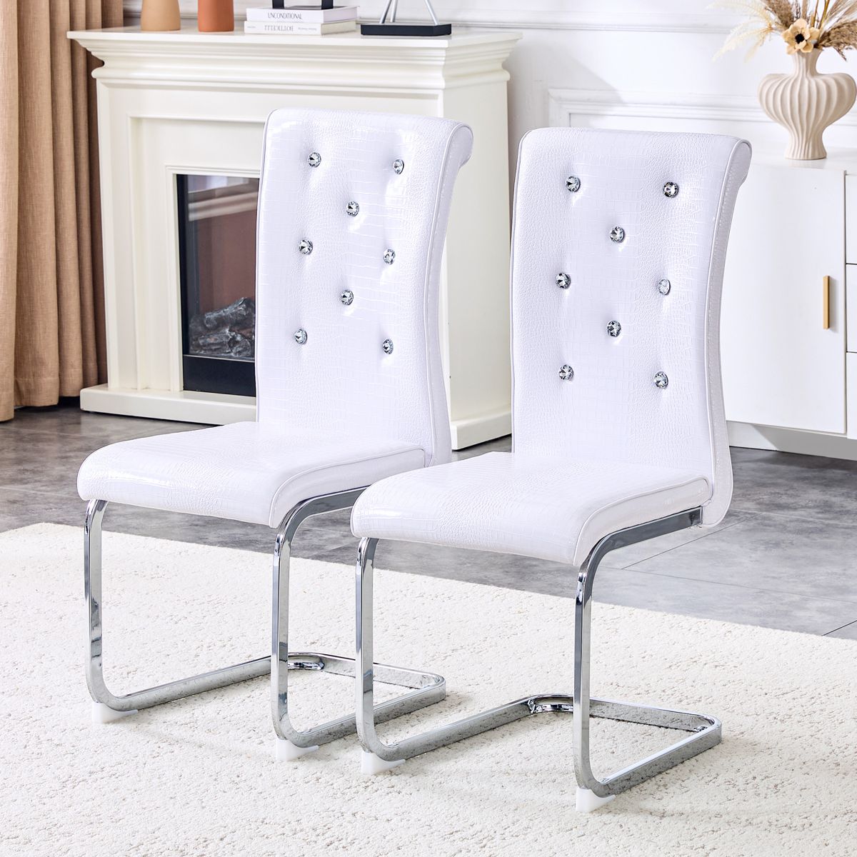 Faux Crocodile Dining Chairs, Set of 4 — view 4