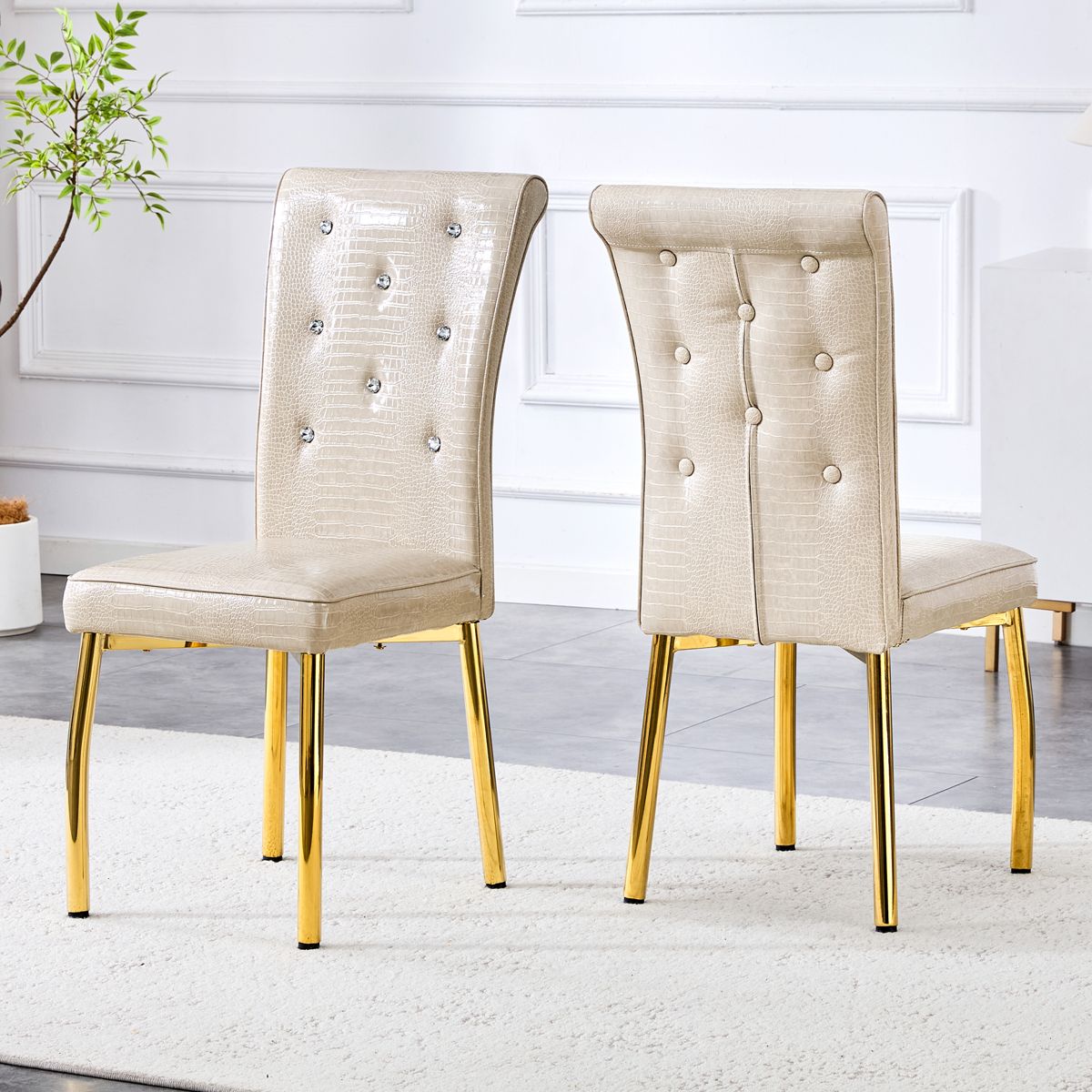 Faux Crocodile Dining Chairs, Set of 2 — view 2