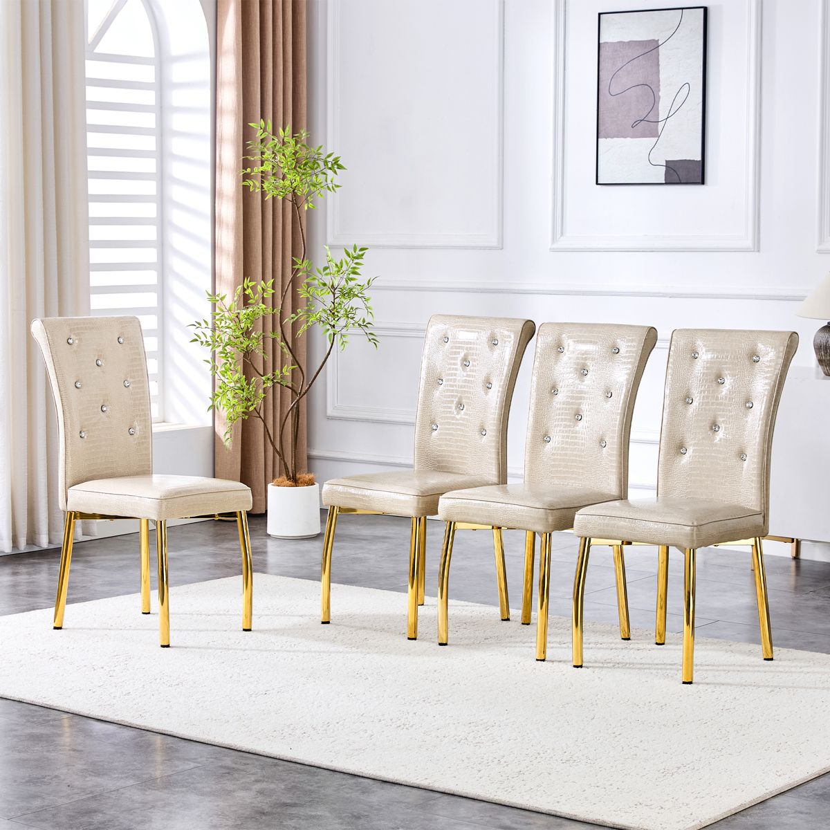 Faux Crocodile Dining Chairs, Set of 2 — view 4