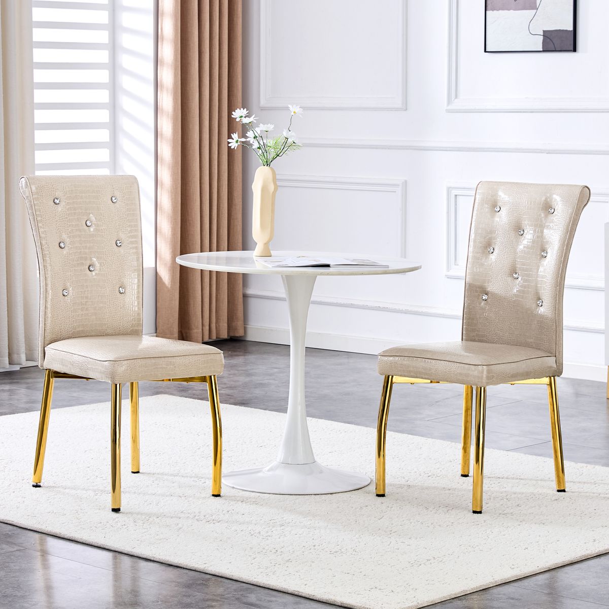 Faux Crocodile Dining Chairs, Set of 2