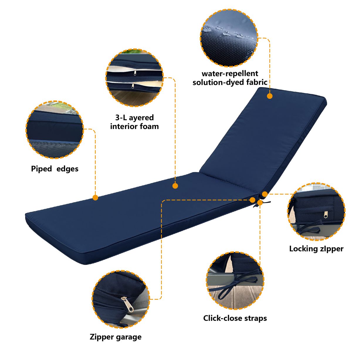 Chaise Lounge Cushion Replacement, Set of 2 — view 3