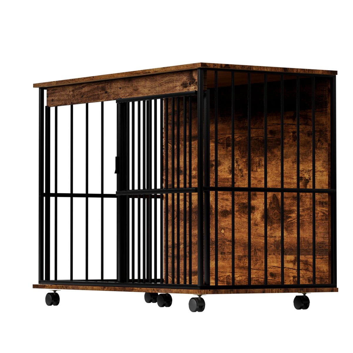 43-Inch Wood and Steel Dog Crate — view 3