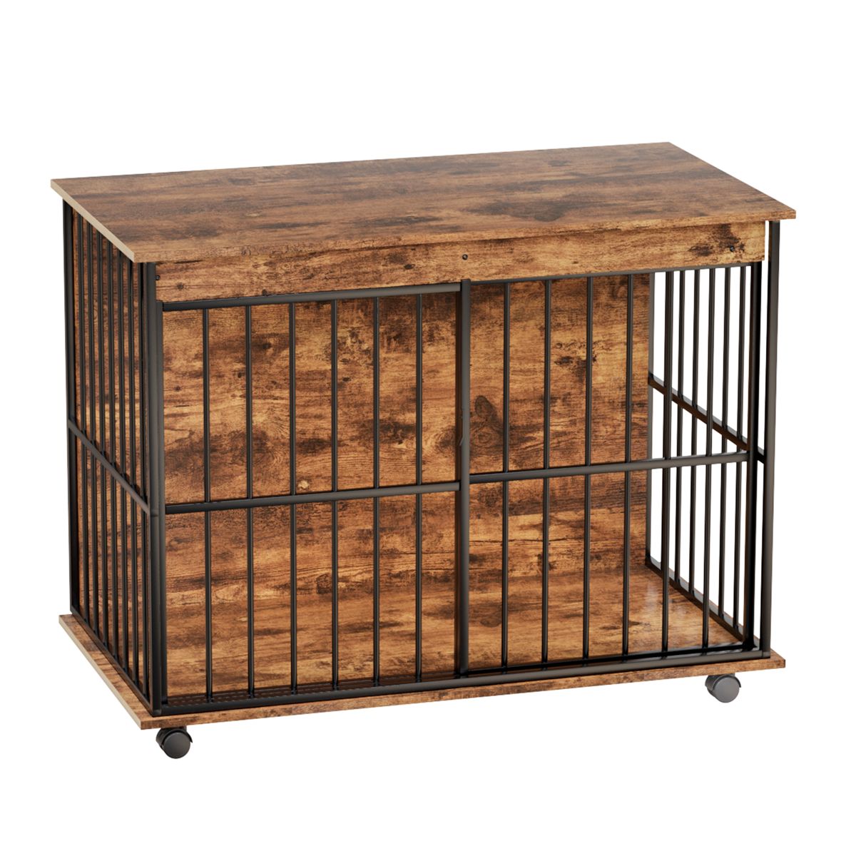 43-Inch Wood and Steel Dog Crate — view 4