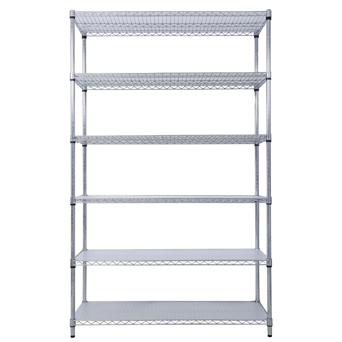 6-Tier Chrome Wire Shelving Unit on Wheels — view 4