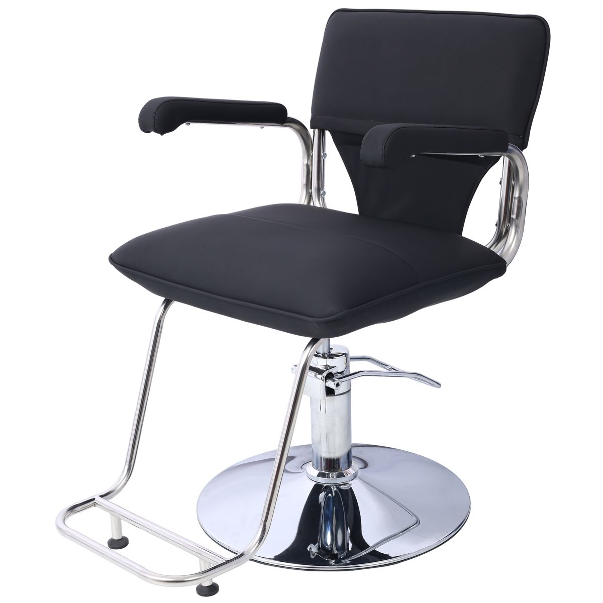 Stainless Steel Salon Chair with Barber Cape — view 2