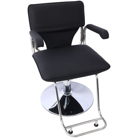 Stainless Steel Salon Chair with Barber Cape — view 1