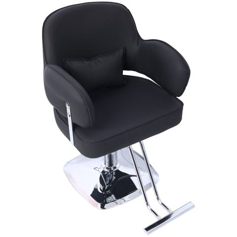 Wide-Seat Hydraulic Styling Chair, Square Base