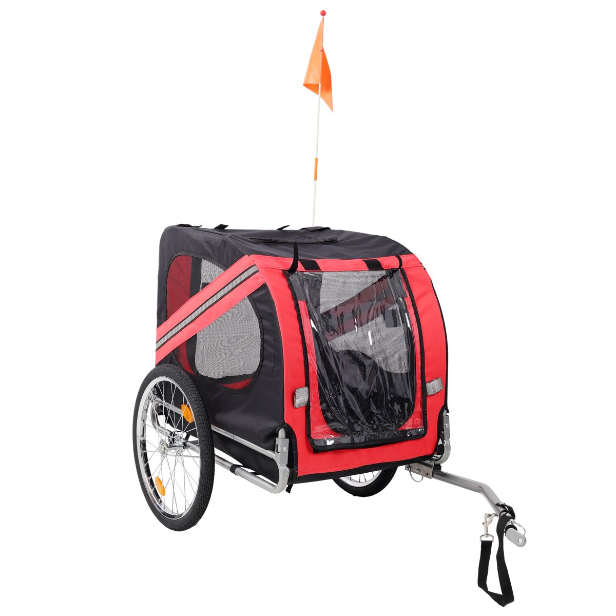 Dog Bike Trailer with Flag and Mesh Window — view 3