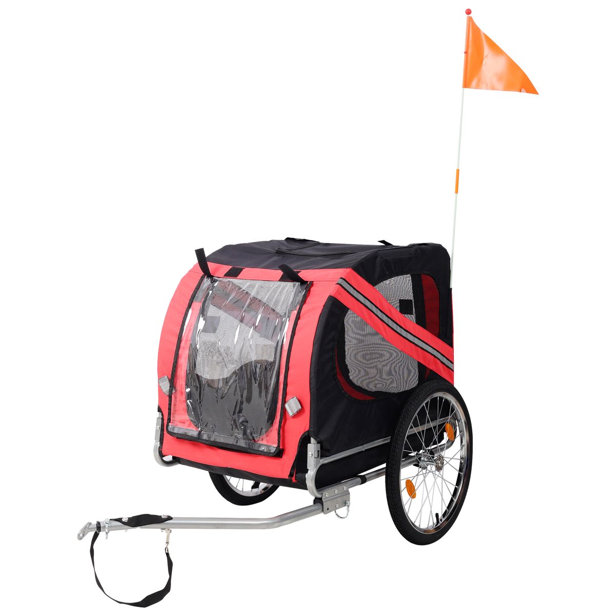 Dog Bike Trailer with Flag and Mesh Window