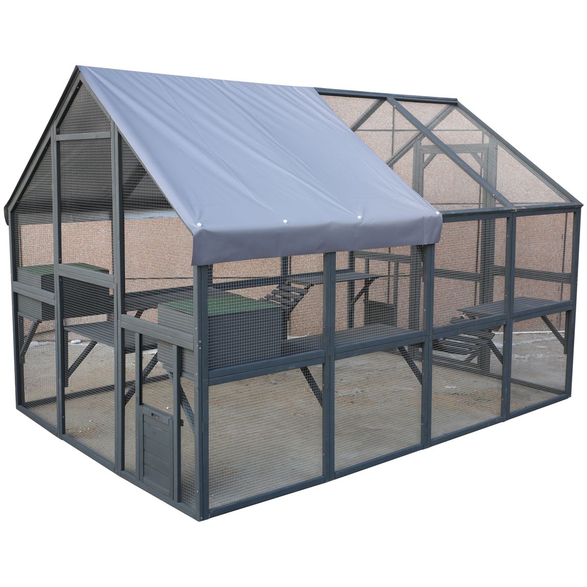 110-Inch Wooden Cat Run with Bridges and Walks — view 4