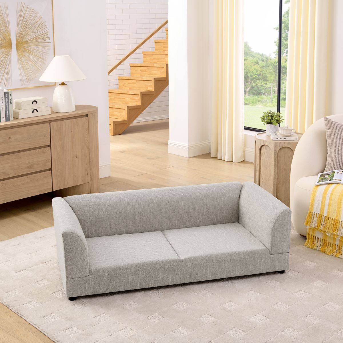 Beige Oversized Pet Sofa with Backrest — view 3