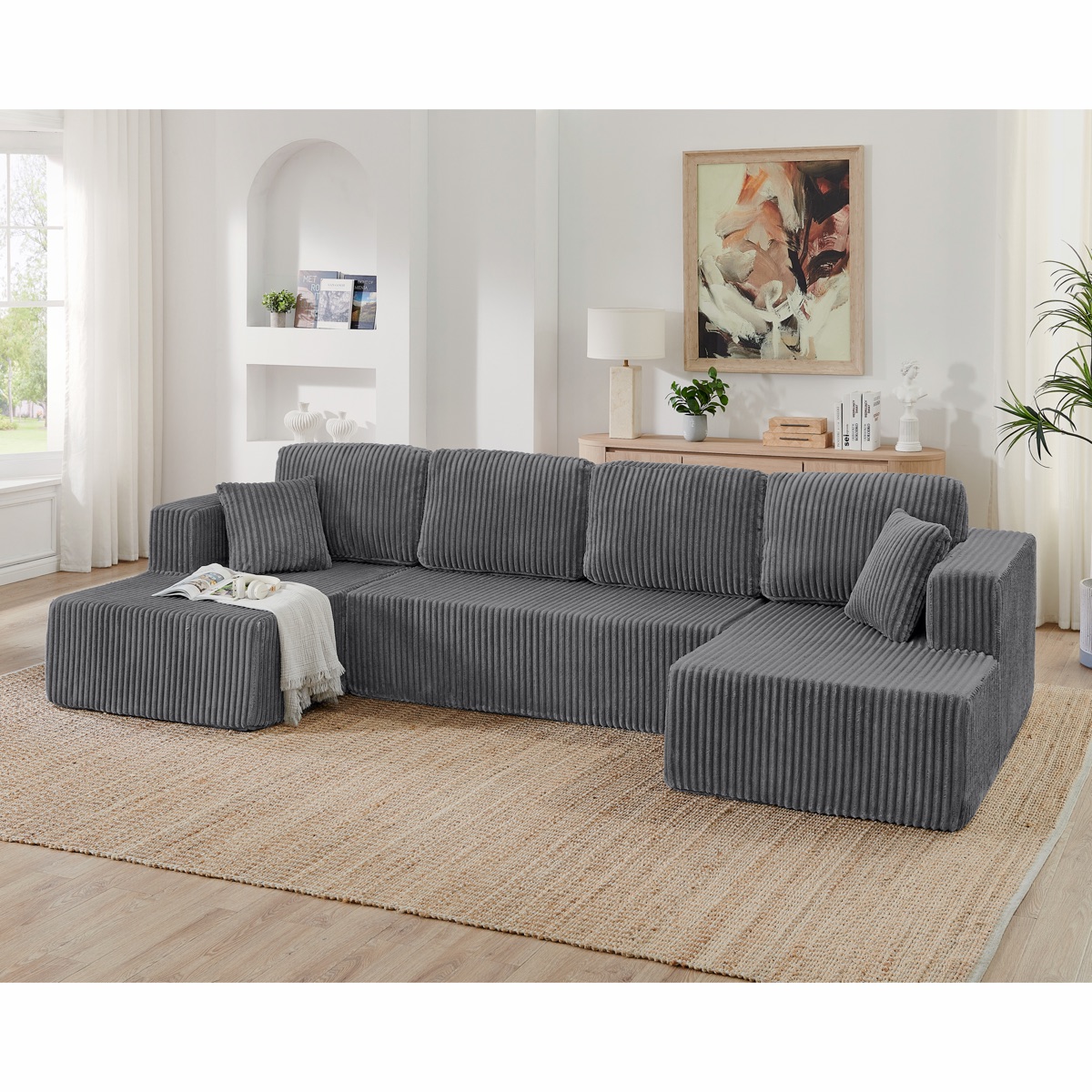 Corduroy U-Shape Modular Sectional