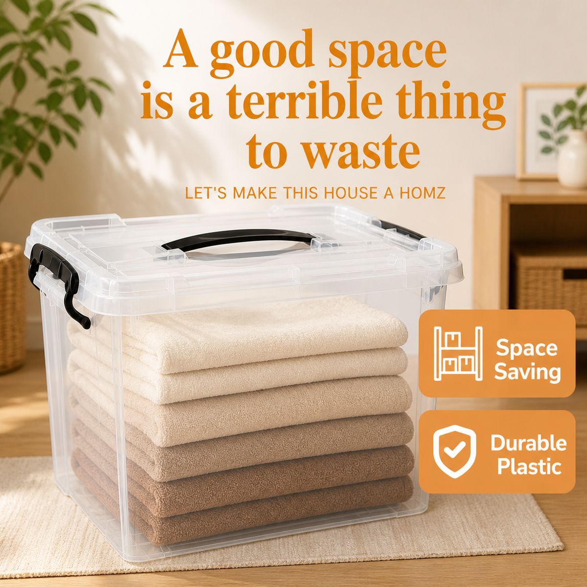 90-Quart Clear Latching Storage Bins, 4-Pack — view 3