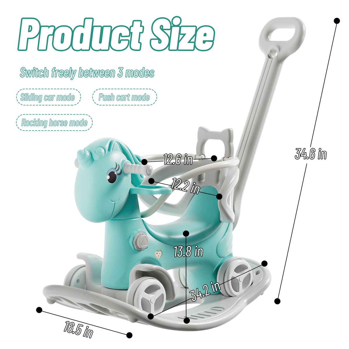 Unicorn Rocking Horse and Balance Ride-On — view 3