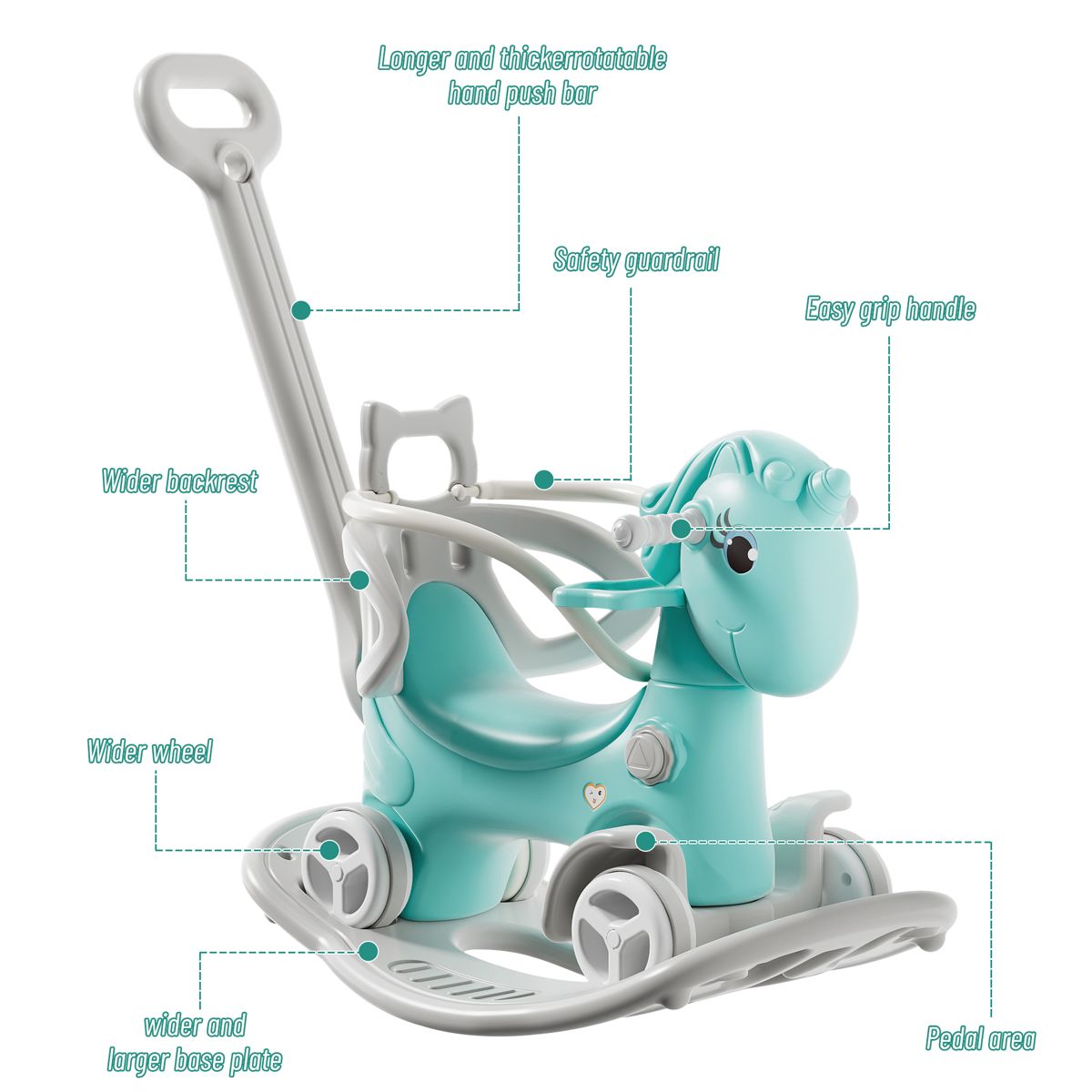 Unicorn Rocking Horse and Balance Ride-On — view 4