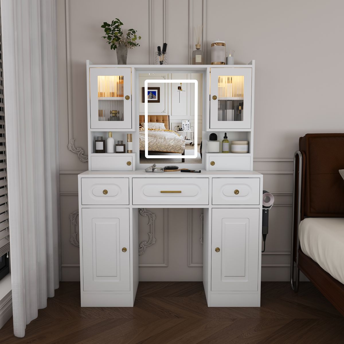 39-Inch Vanity with Cabinet Light and Outlet — view 4