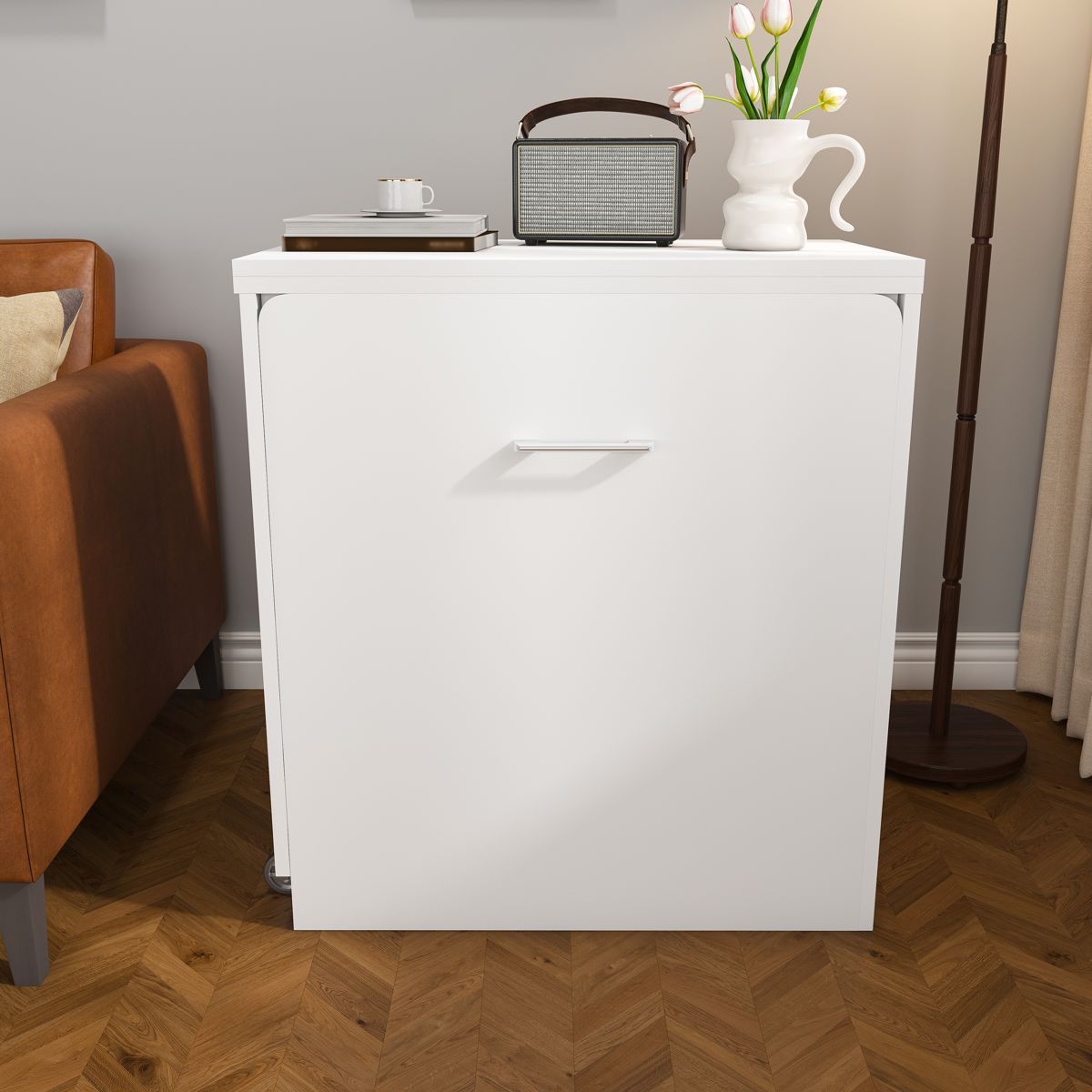 47-Inch Folding Desk Vanity with Storage Stool — view 2