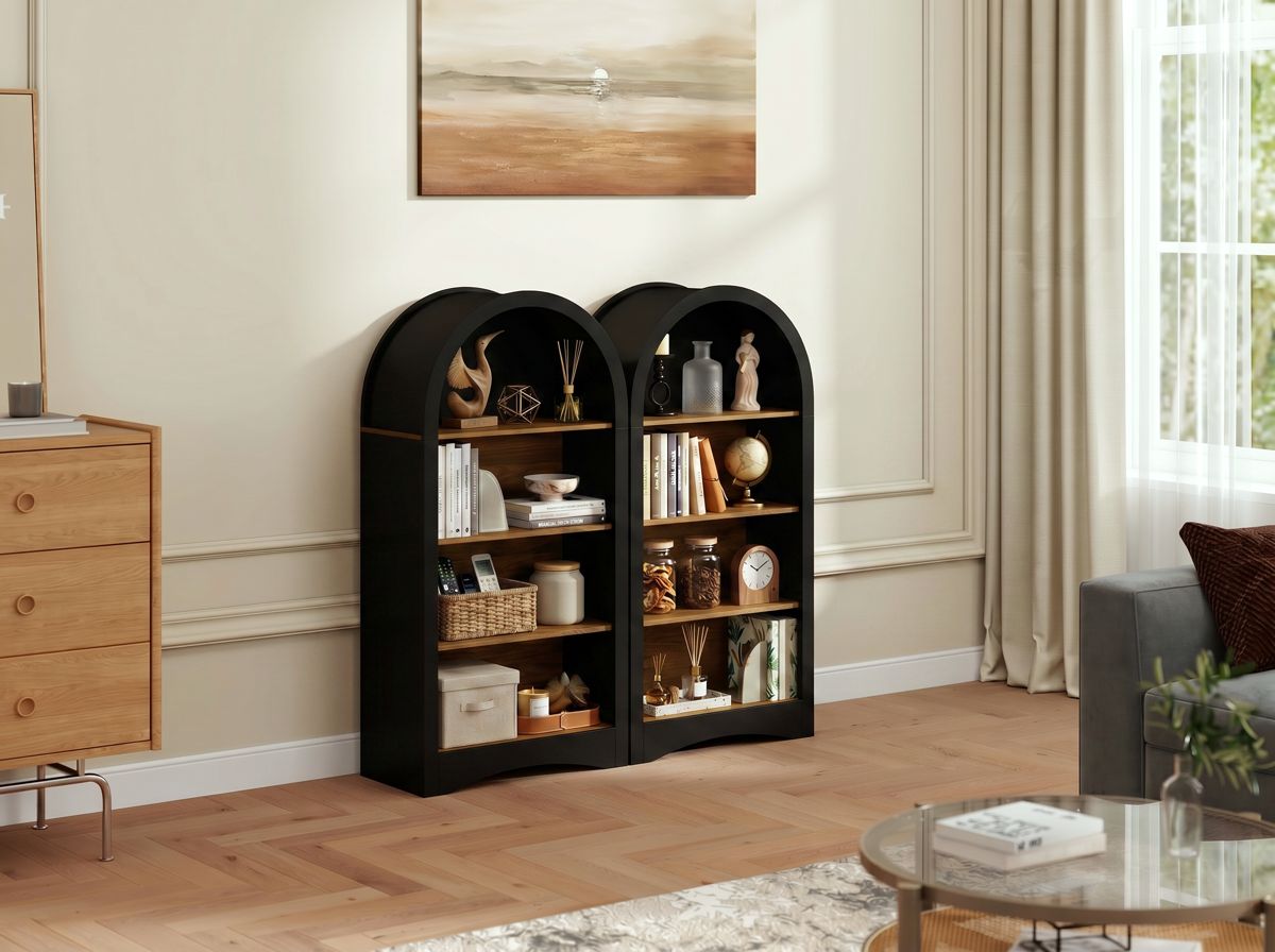 47-Inch Arched Display Rack with Wood Shelves — view 4