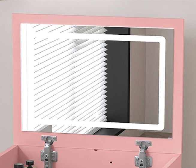 Flip-Mirror Dressing Table with Storage Stool — view 3