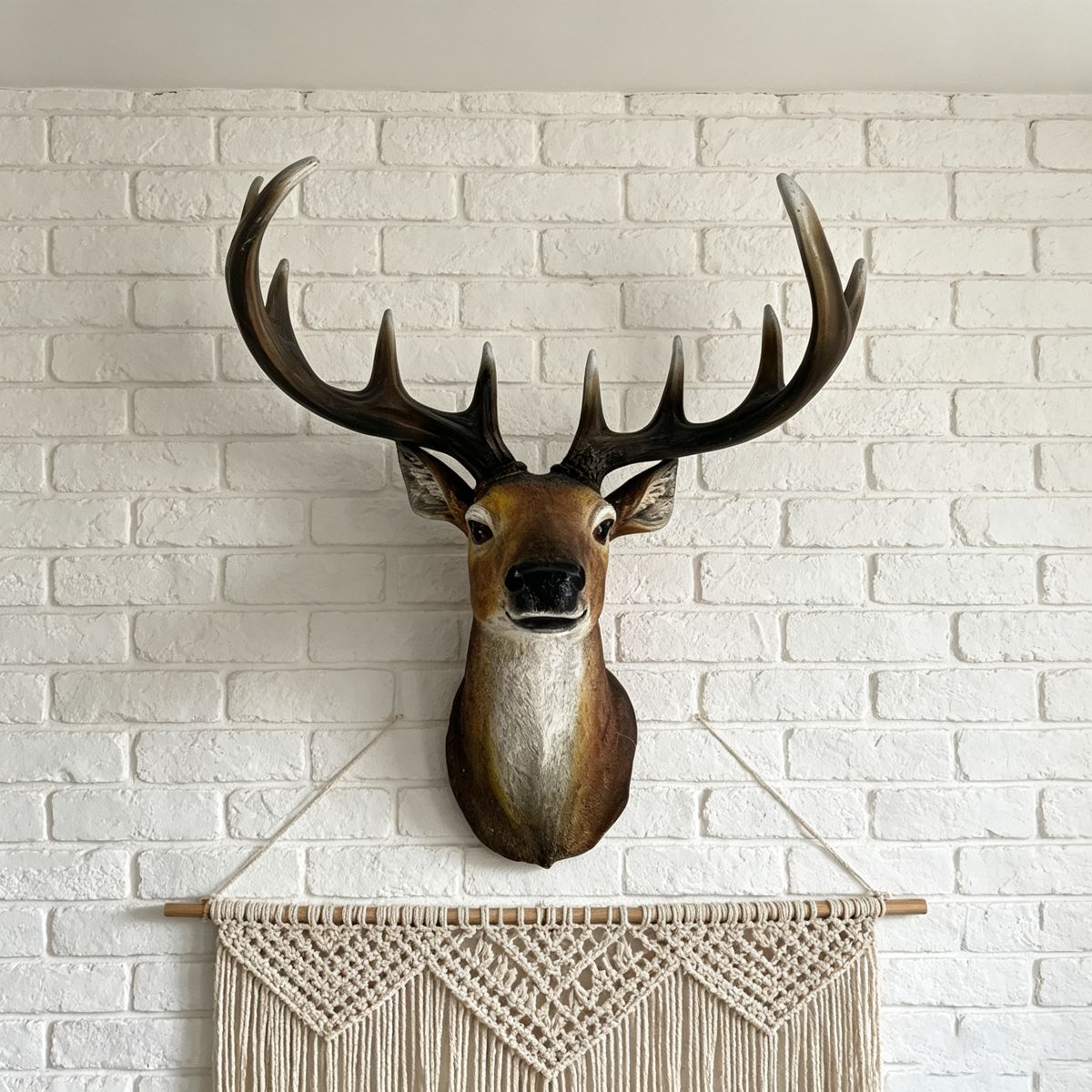Resin Stag Head Wall Mount with Antlers