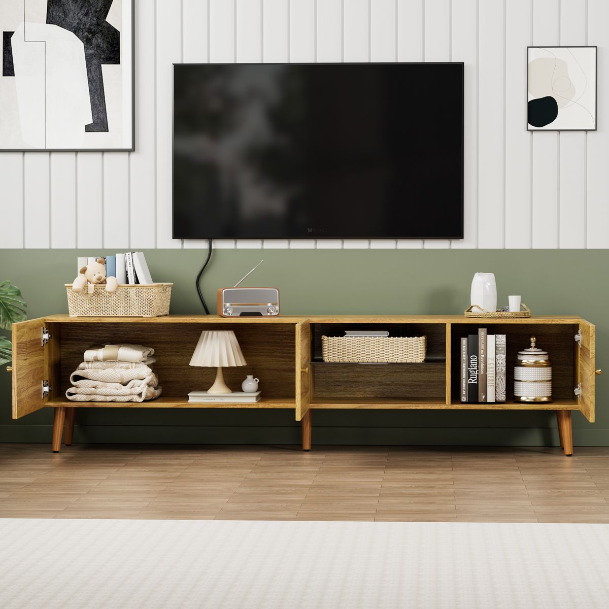 70-Inch Mid-Century TV Stand with Storage — view 4