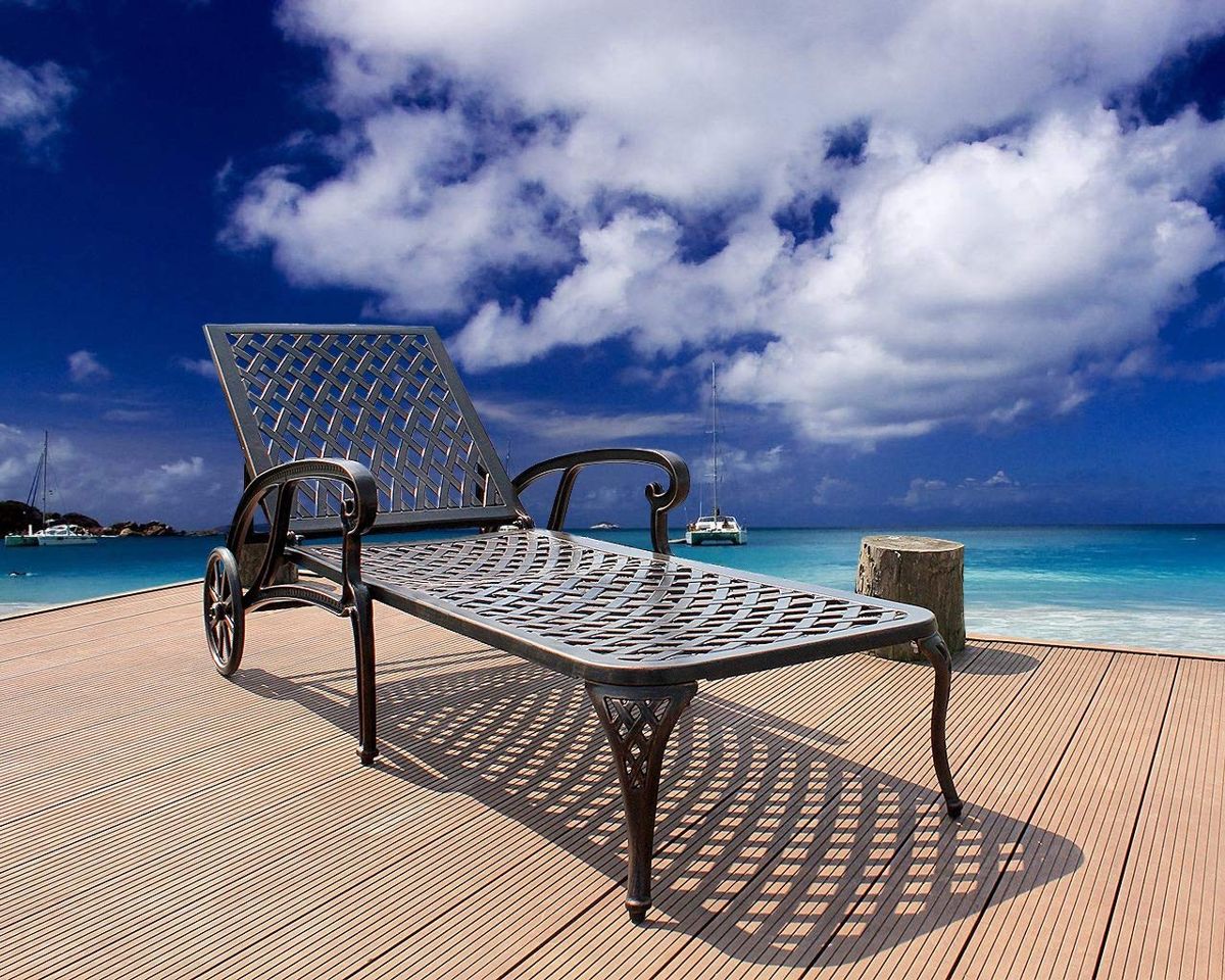 Cast Aluminum Reclining Lounge Chair
