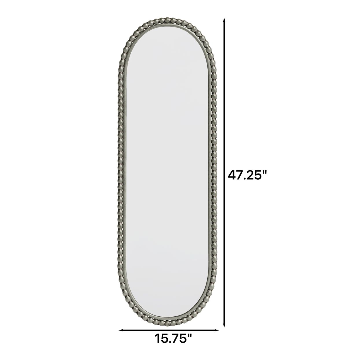 Oval Antique-Effect Iron Wall Mirror — view 3