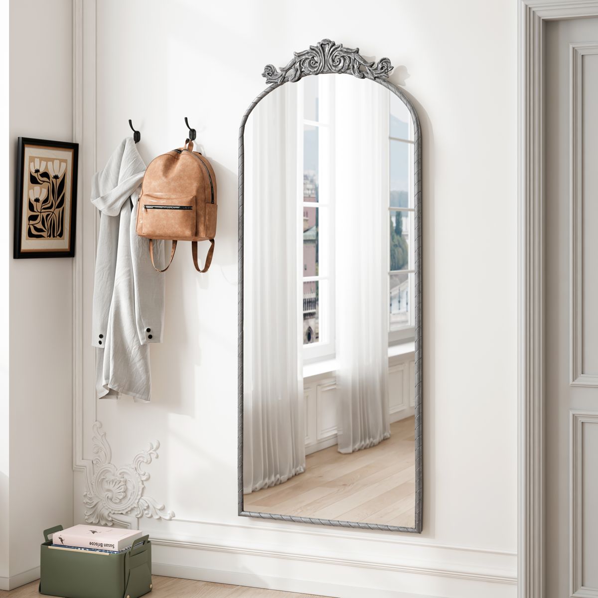 58 x 24 Arched Ornate Full Length Mirror — view 2