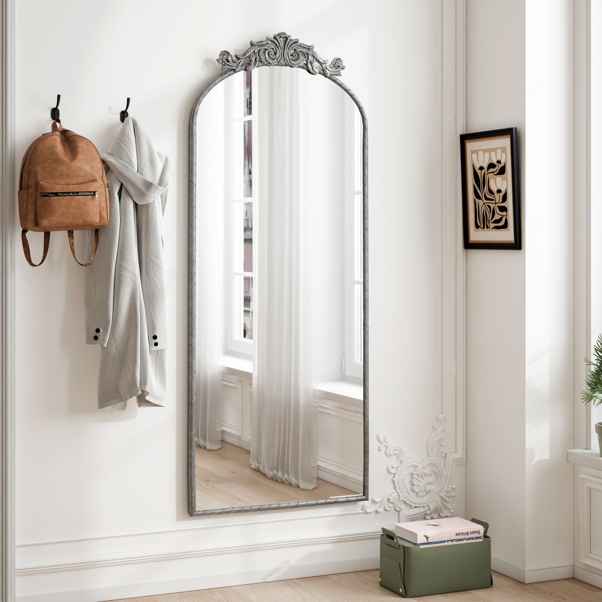 58 x 24 Arched Ornate Full Length Mirror — view 3