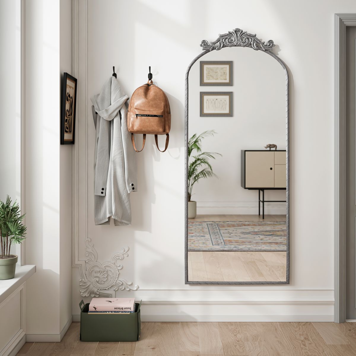 58 x 24 Arched Ornate Full Length Mirror