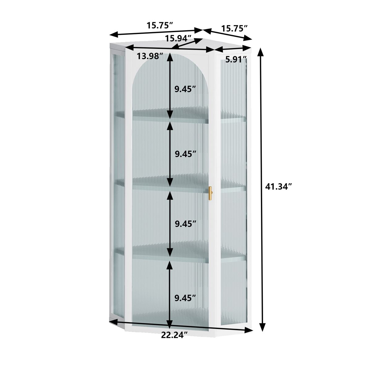 Wall-Mounted Glass-Door Corner Cabinet — view 4